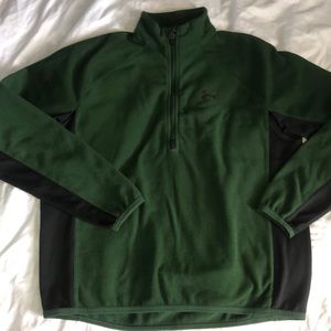 Under armor green quarter/half zip sweater